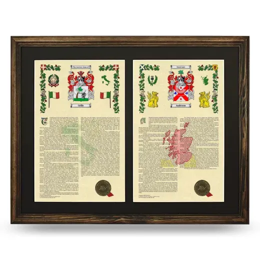 Double Armorial History Framed- Brown