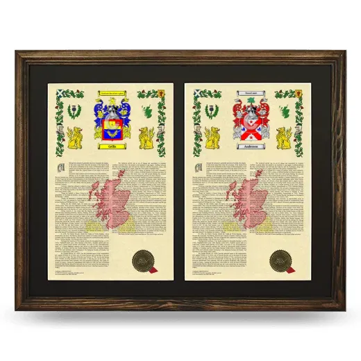 Double Armorial History Framed- Brown