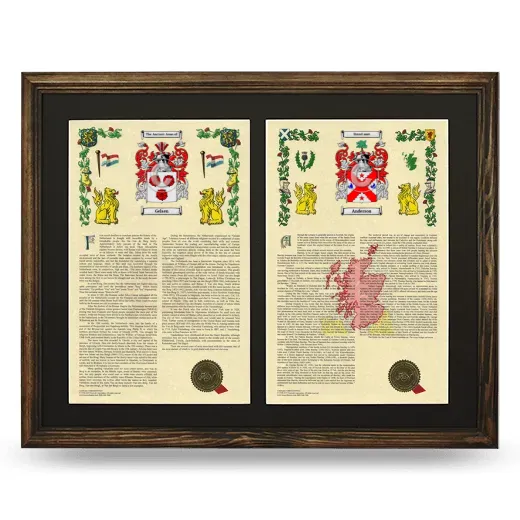 Double Armorial History Framed- Brown
