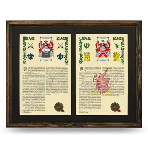 Double Armorial History Framed- Brown