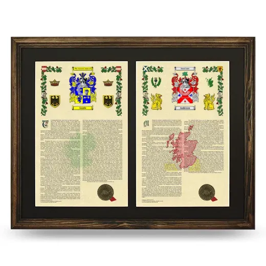 Double Armorial History Framed- Brown