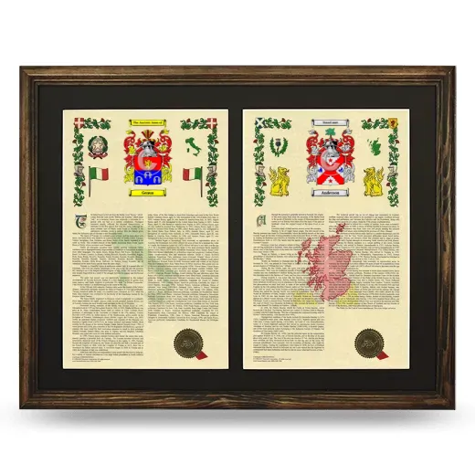 Double Armorial History Framed- Brown