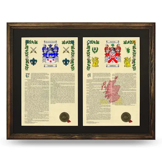 Double Armorial History Framed- Brown