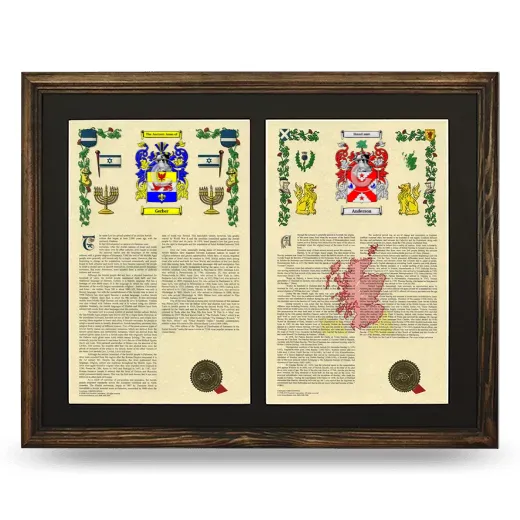 Double Armorial History Framed- Brown