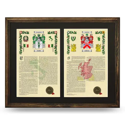 Double Armorial History Framed- Brown