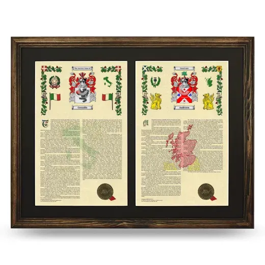 Double Armorial History Framed- Brown