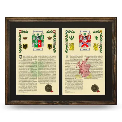Double Armorial History Framed- Brown
