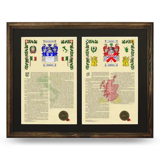 Double Armorial History Framed- Brown