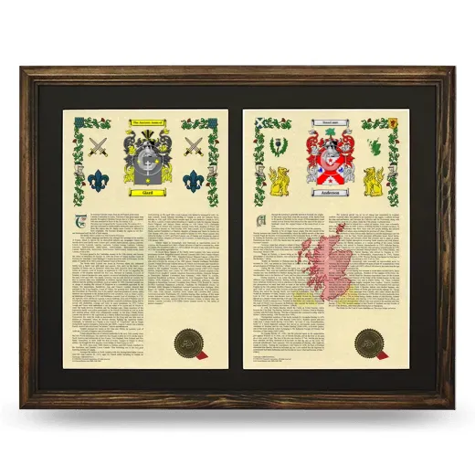 Double Armorial History Framed- Brown
