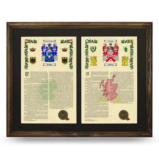 Double Armorial History Framed- Brown