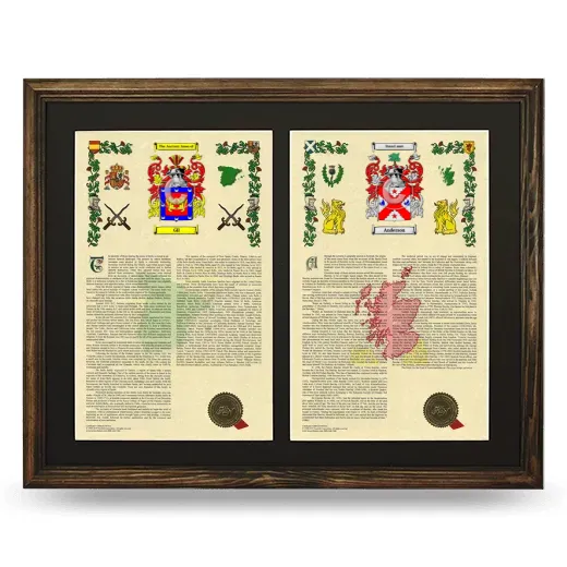 Double Armorial History Framed- Brown