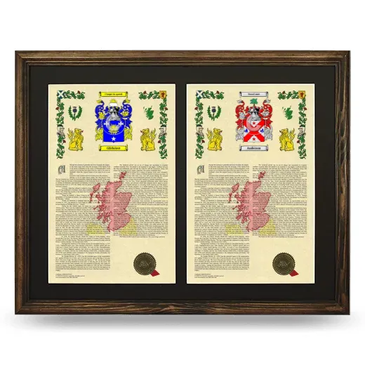 Double Armorial History Framed- Brown