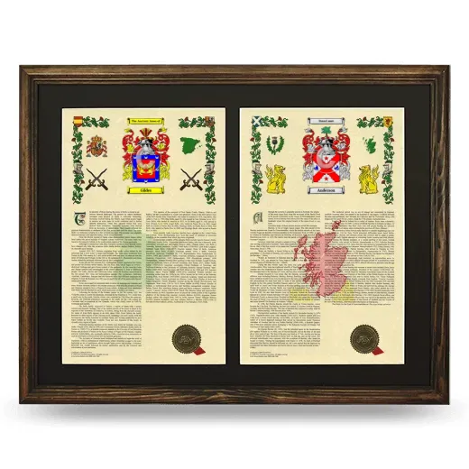 Double Armorial History Framed- Brown