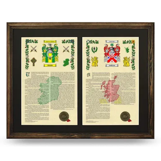 Double Armorial History Framed- Brown