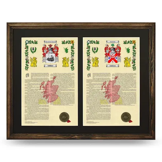 Double Armorial History Framed- Brown