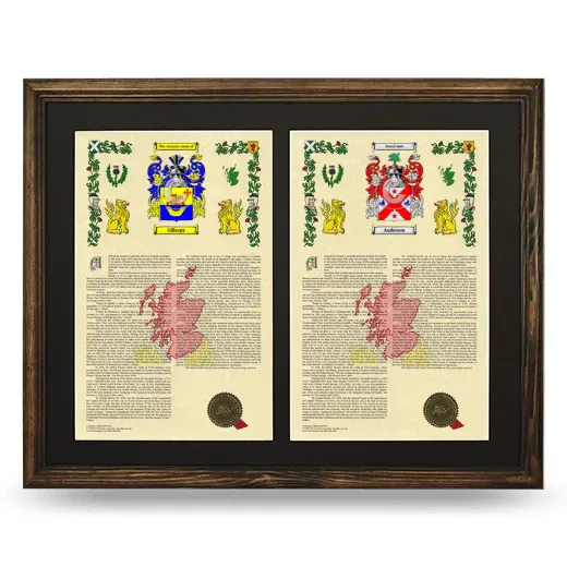 Double Armorial History Framed- Brown