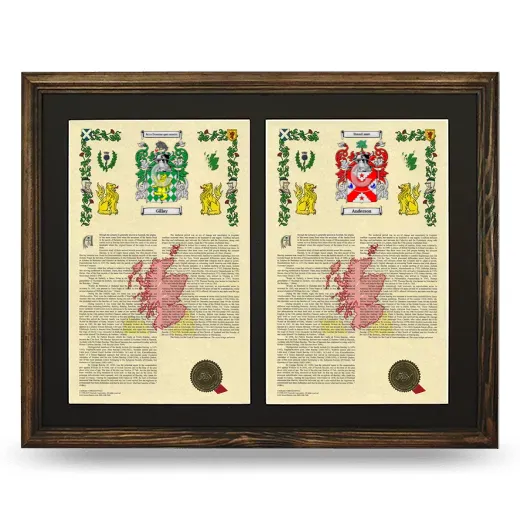Double Armorial History Framed- Brown