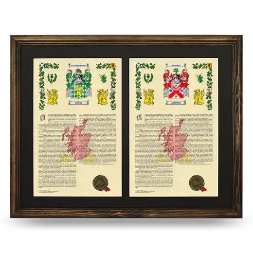 Double Armorial History Framed- Brown
