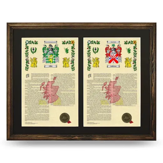 Double Armorial History Framed- Brown