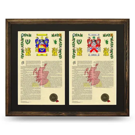 Double Armorial History Framed- Brown