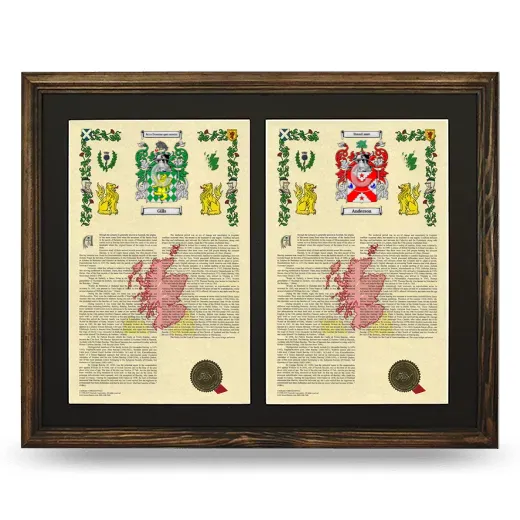Double Armorial History Framed- Brown