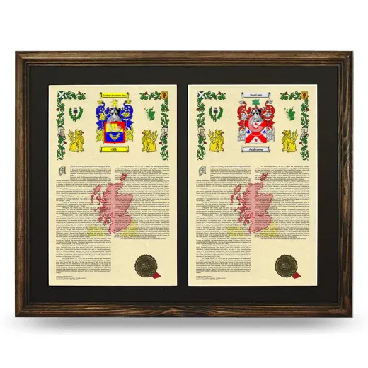 Double Armorial History Framed- Brown
