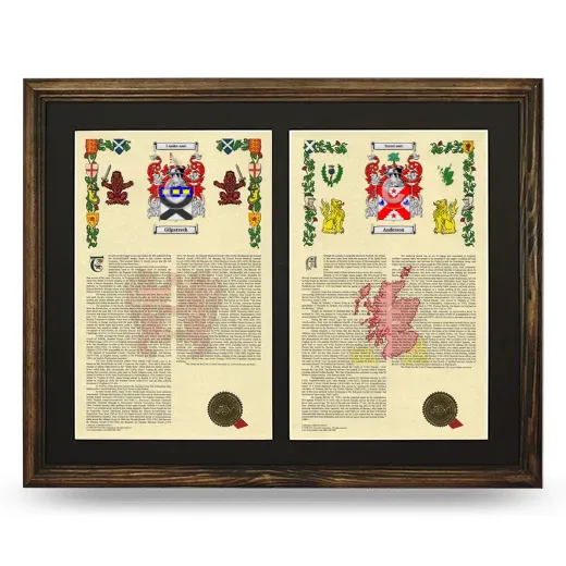 Double Armorial History Framed- Brown