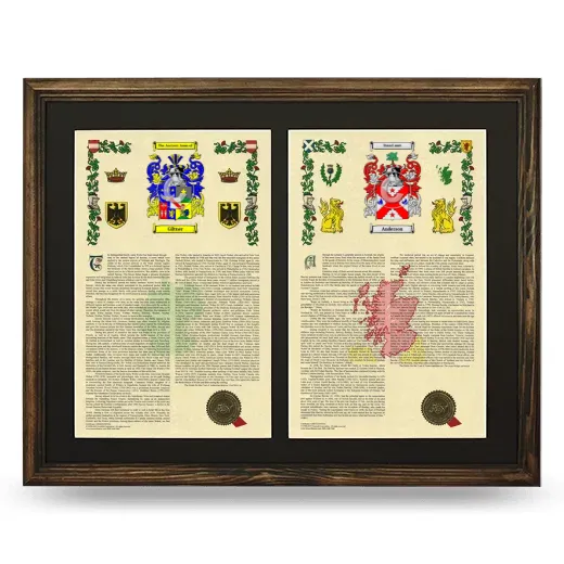Double Armorial History Framed- Brown