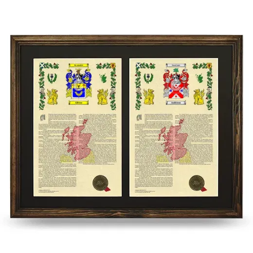 Double Armorial History Framed- Brown