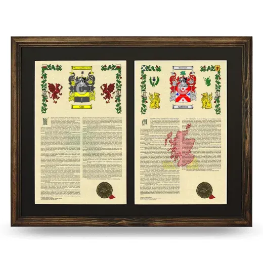 Double Armorial History Framed- Brown