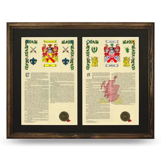 Double Armorial History Framed- Brown