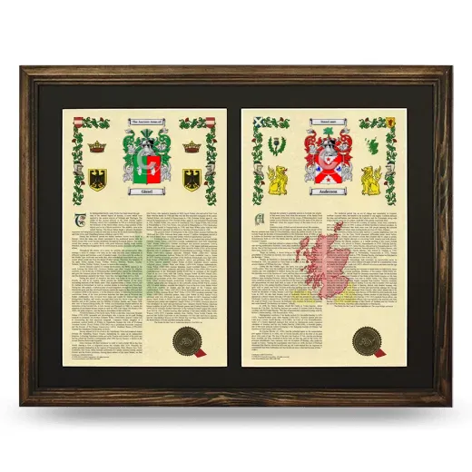 Double Armorial History Framed- Brown