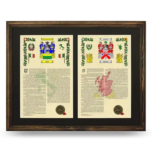 Double Armorial History Framed- Brown