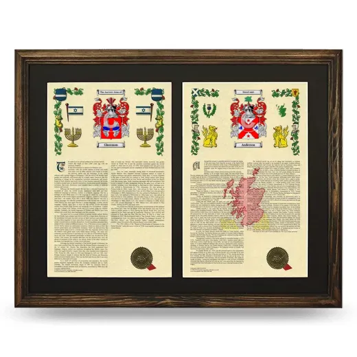 Double Armorial History Framed- Brown