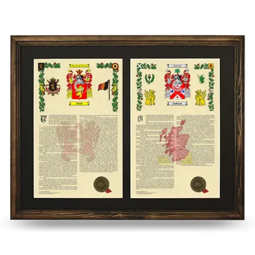 Double Armorial History Framed- Brown