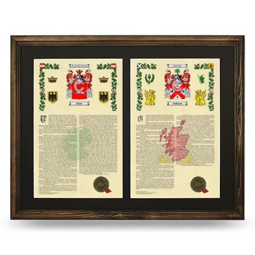 Double Armorial History Framed- Brown
