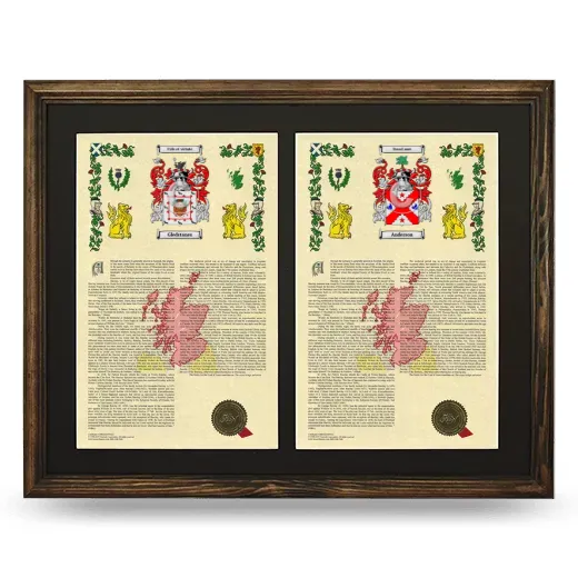 Double Armorial History Framed- Brown