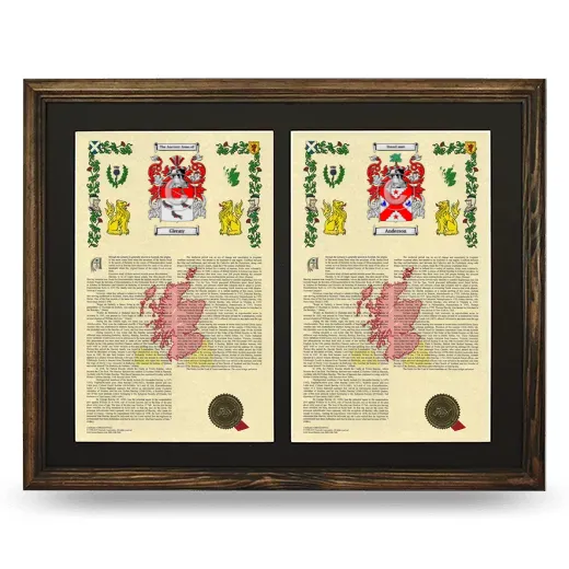 Double Armorial History Framed- Brown