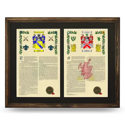 Double Armorial History Framed- Brown