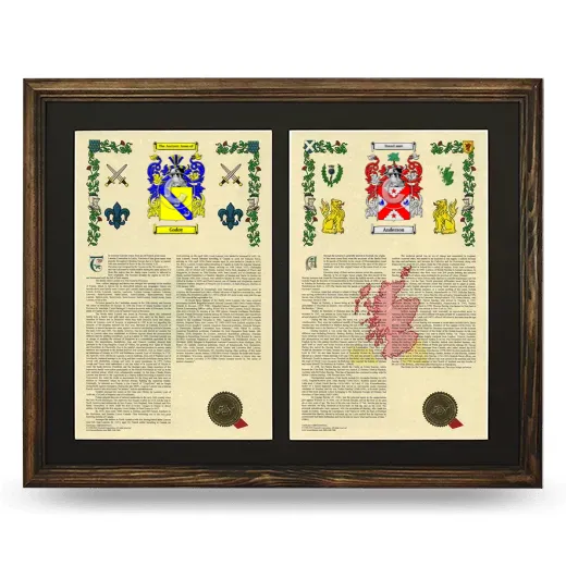 Double Armorial History Framed- Brown