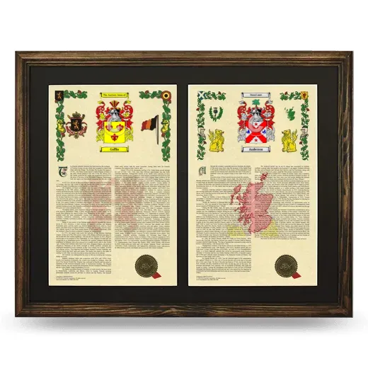 Double Armorial History Framed- Brown