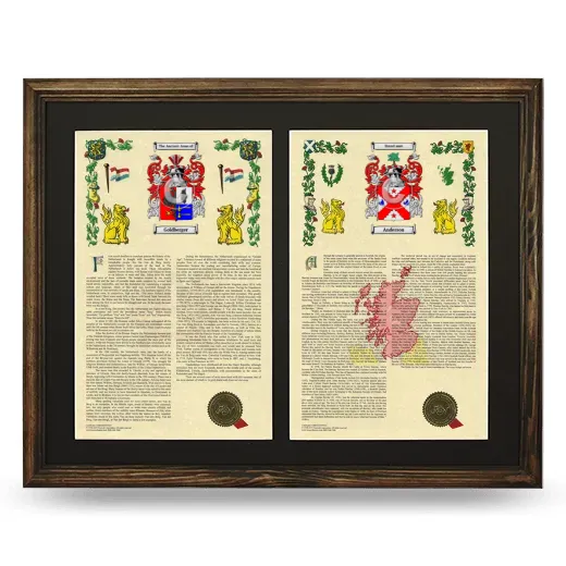 Double Armorial History Framed- Brown