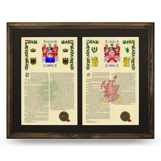 Double Armorial History Framed- Brown
