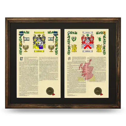 Double Armorial History Framed- Brown