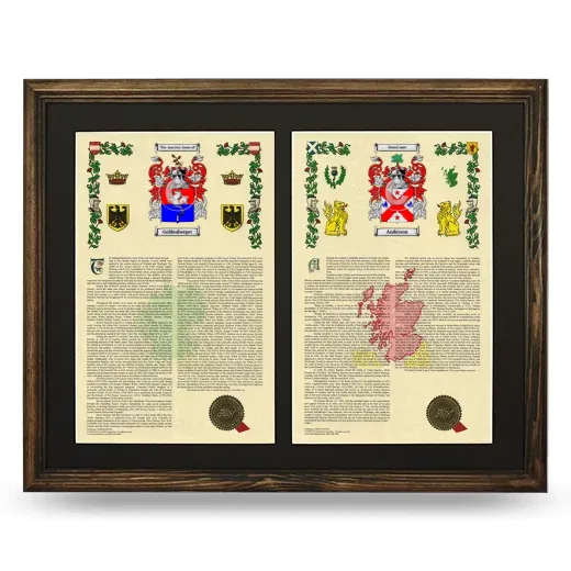 Double Armorial History Framed- Brown