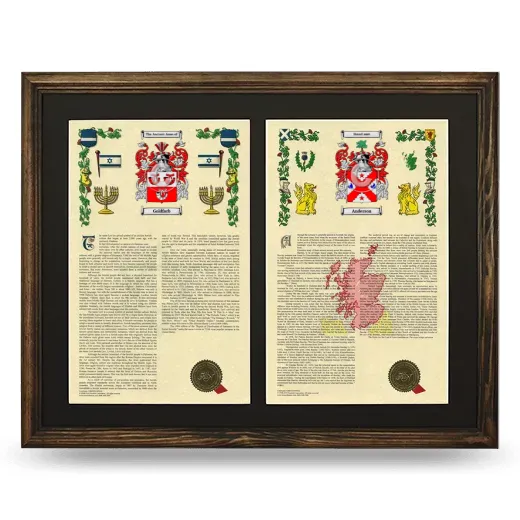 Double Armorial History Framed- Brown