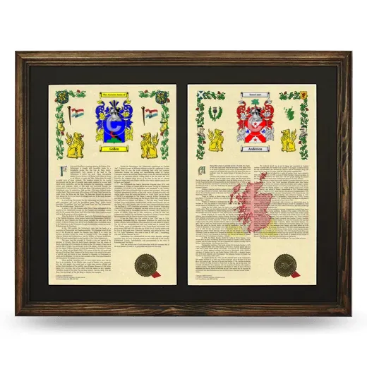Double Armorial History Framed- Brown