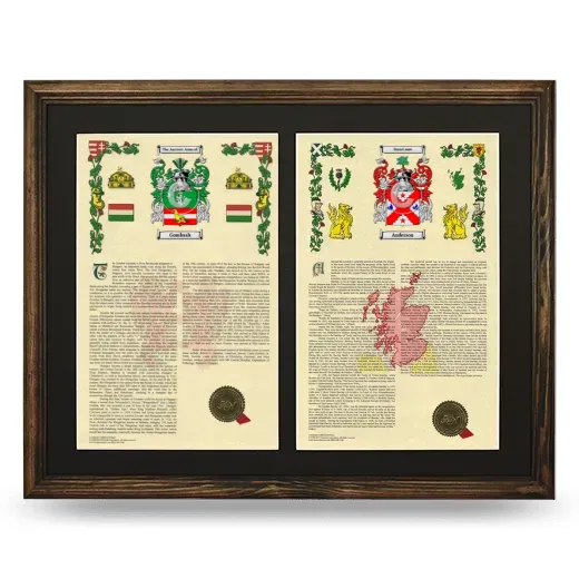 Double Armorial History Framed- Brown