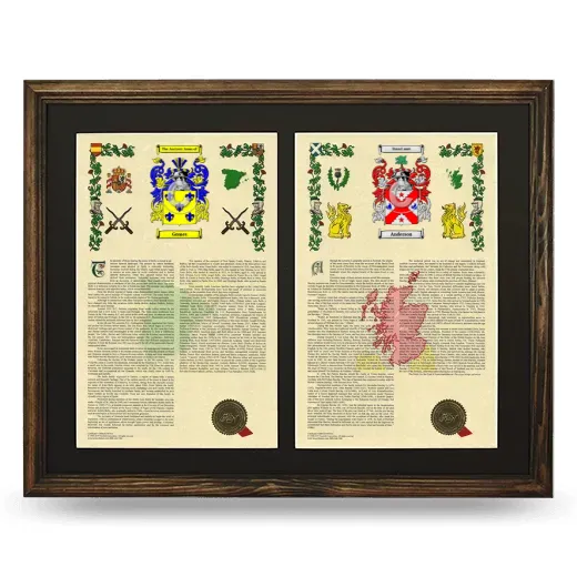 Double Armorial History Framed- Brown