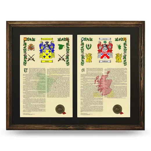 Double Armorial History Framed- Brown